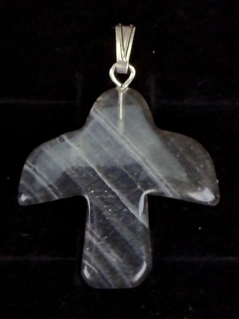 Vintage carved Stone bird Pendant